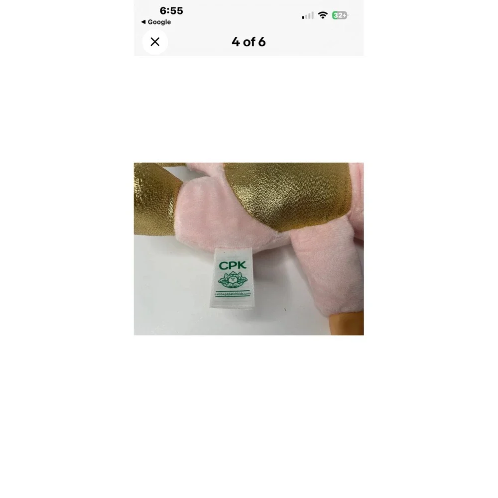 Cabbage Patch Kids Cuties Pink Gold Unicorn Plush Doll‎ Green Eyes CPK 2020